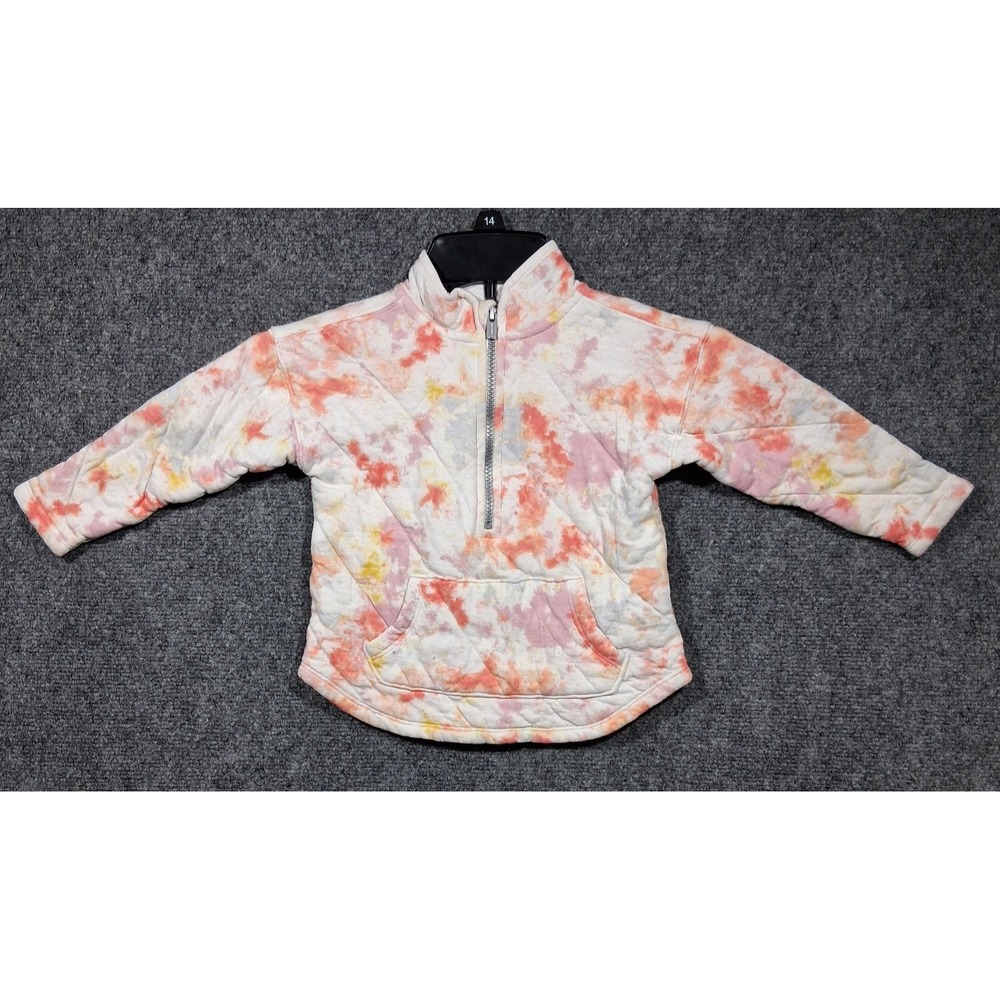 Old Navy Kids 3T Quilted Quarter Zip Multi Tie Dye Pullover Sweatshirt 770346-02